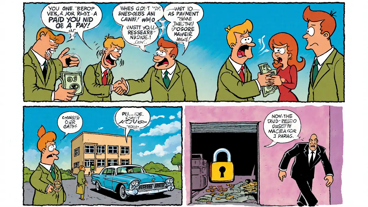 Пять сцен вывода активов: платёж одному, обмен долгами, передача имущества, внесение в капитал, незаконный залог.