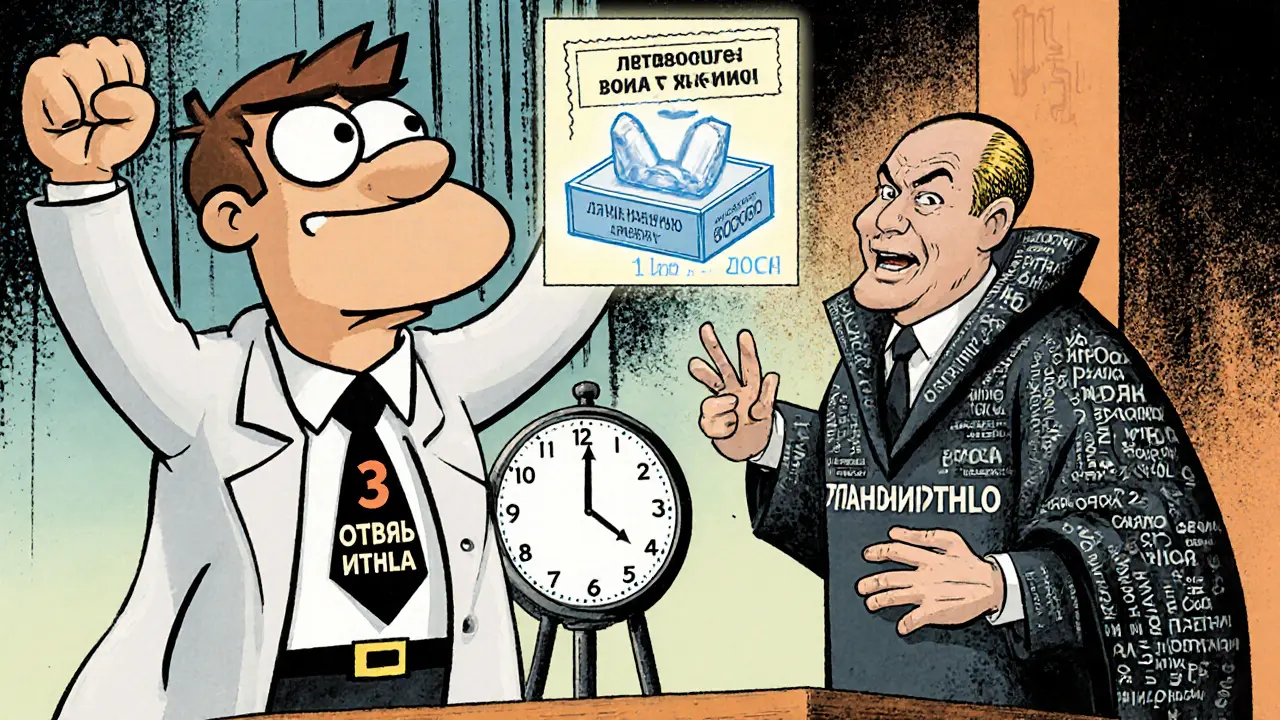 Покупатель побеждает в суде, продавец получает штраф, на фоне часы &#039;3 месяца&#039;