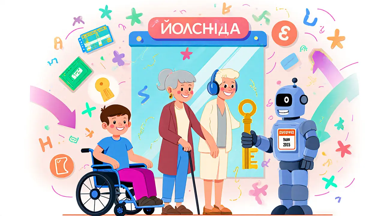 Трое людей с инвалидностью получают ключи к пенсии через цифровой портал.