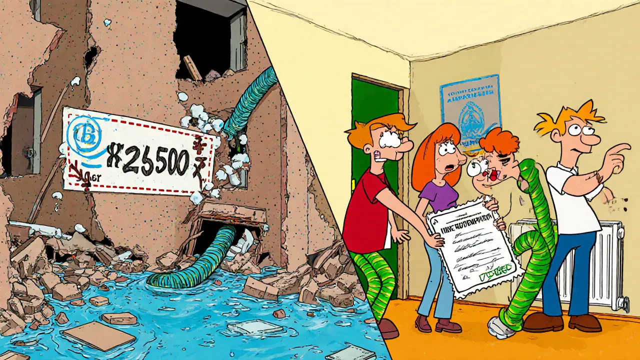 До и после перепланировки: слева — хаос и штраф, справа — узаконенная квартира с одобрением и счастливой семьёй.