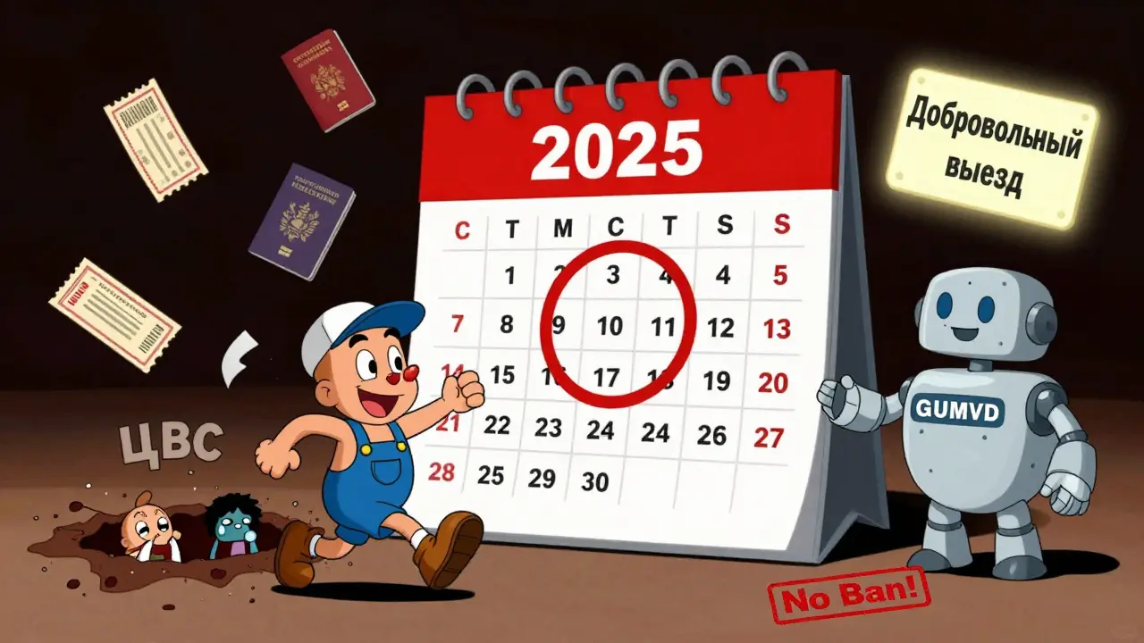 Человек бежит к праздничному дню 15-го числа, избегая центра временного содержания, в стиле Ханна-Барбера.