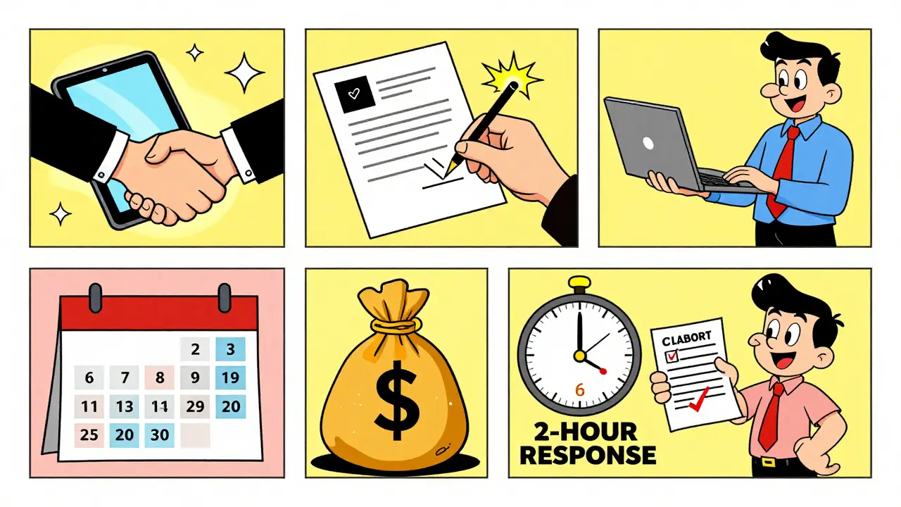 Семь шагов по оформлению удаленной работы в виде веселых панелей, мультяшный стиль