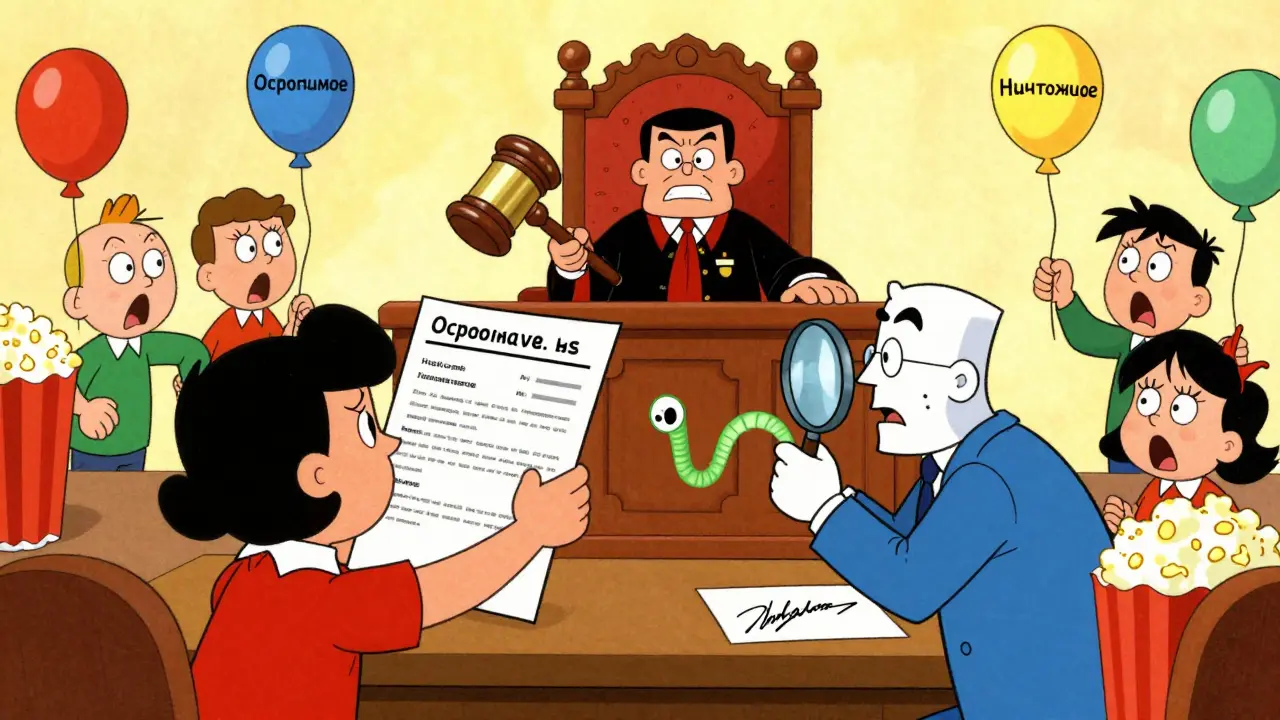 Судебное заседание с врачом, показывающим рентген, и экспертом, изучающим дрожащую подпись.