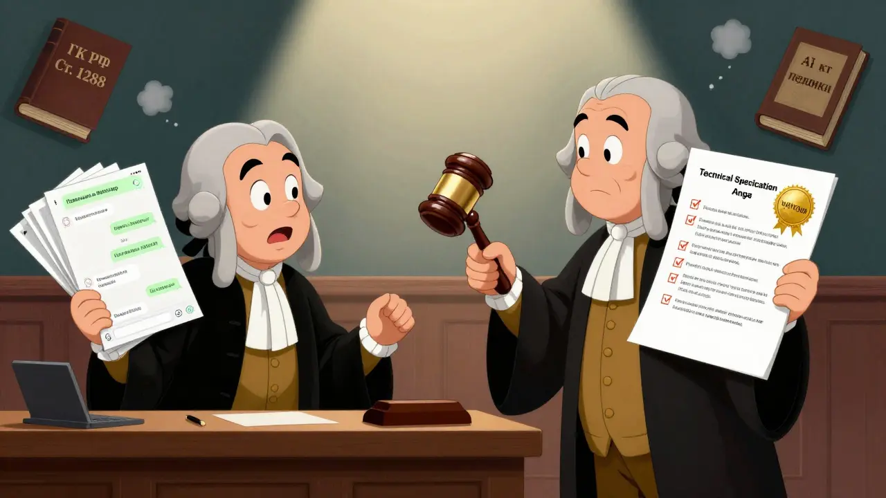 В суде один участник держит чат, другой — техническое задание, судья бьет по гавелу.