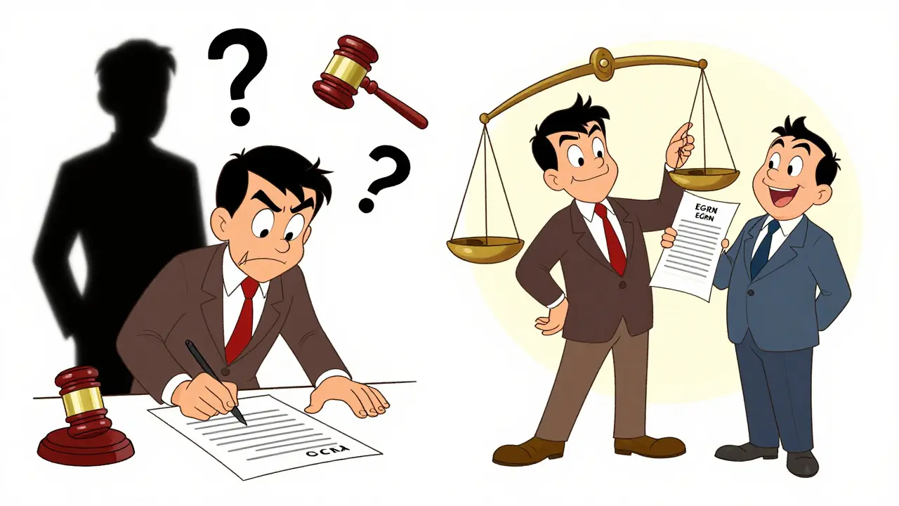 Сравнение: один человек игнорирует третье лицо, другой — включает его в процесс с документами.