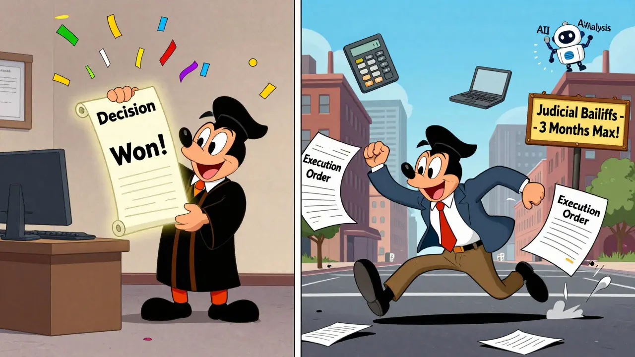 Компания выиграла дело, но теперь преследует исполнительный лист по городу.