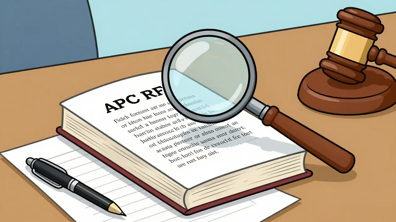 Лупа над юридическим кодексом на столе в стиле классической анимации 60-х