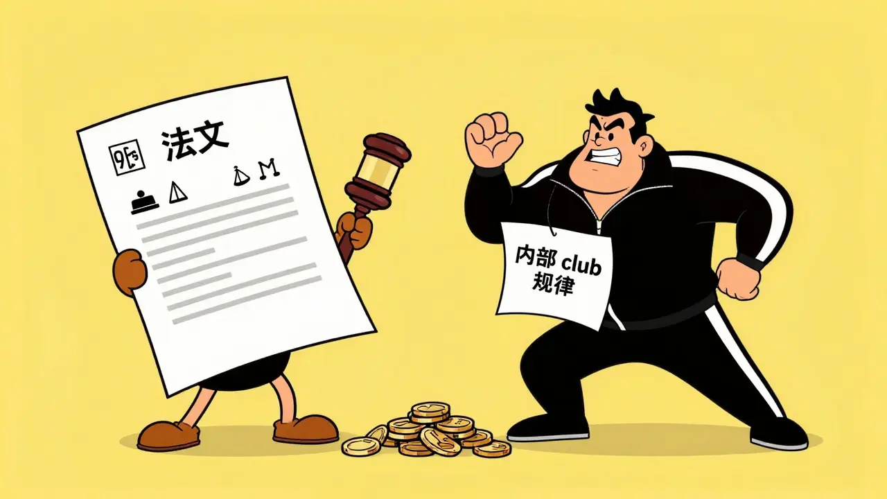 Потребитель с гигантским законом противостоит жадному менеджеру фитнес-клуба