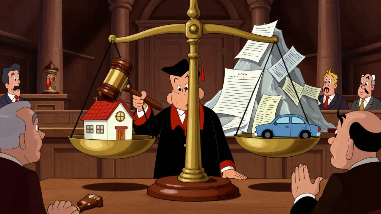 Суд решает спор о разделе долгов и имущества с использованием огромных весов