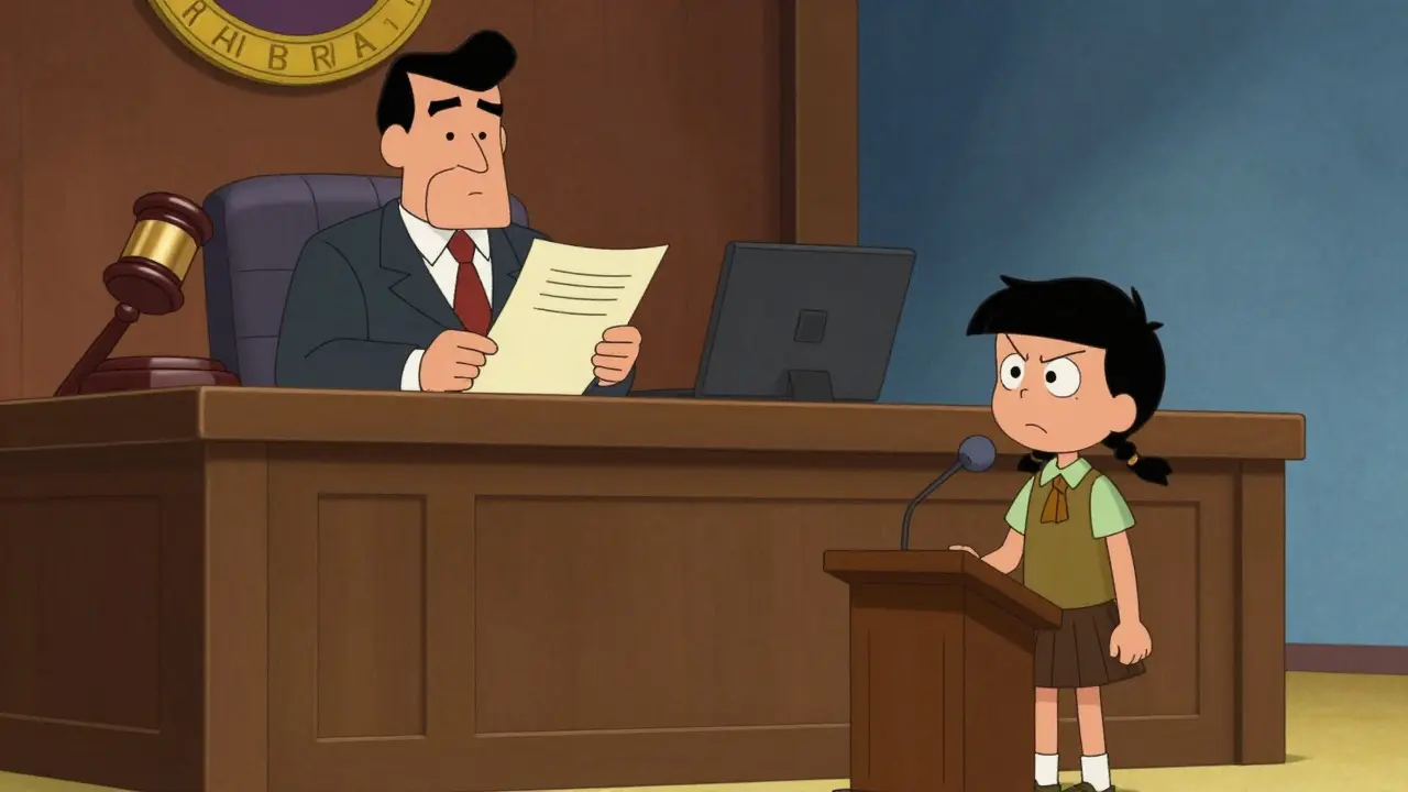 Судебное заседание с участием представителя опеки и подростка