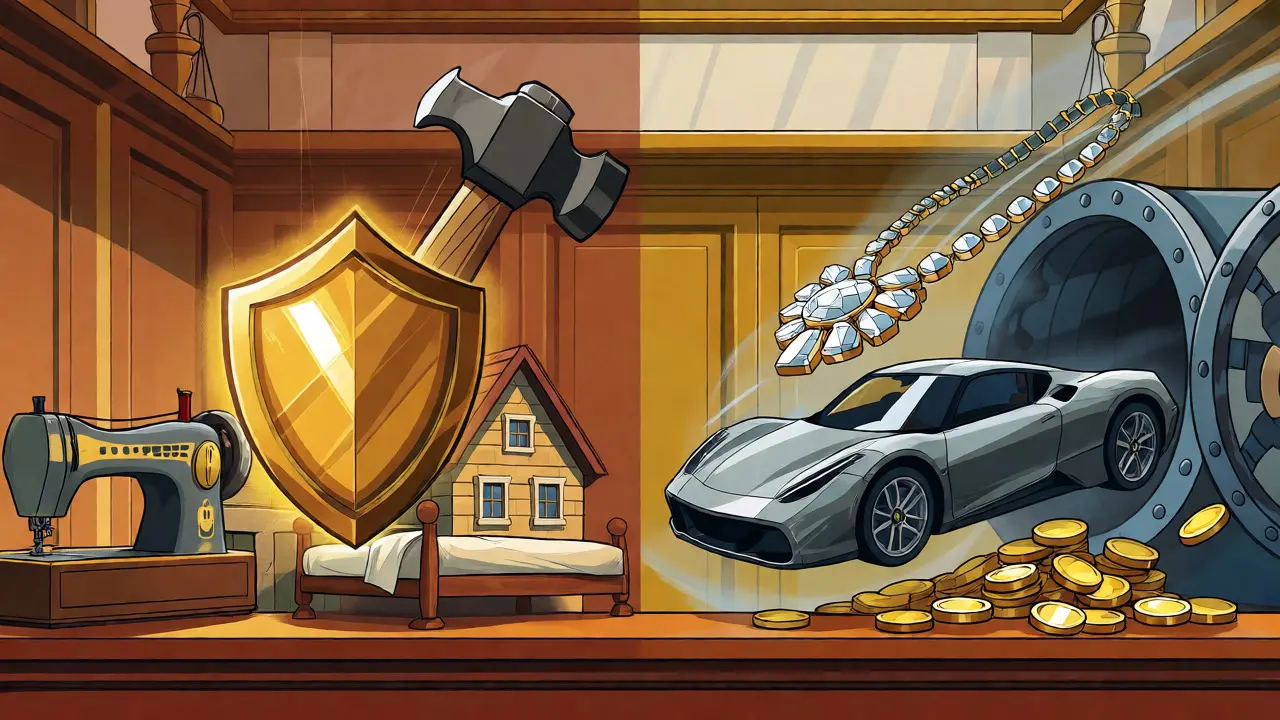 Иллюстрация защиты жилья и инструментов от продажи долгов